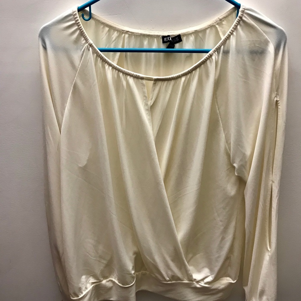 Express Size SM, Cream Colored Long Sleeved Top